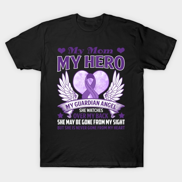 PANCREATITIS AWARENESS My Guardian Angel My Mom Shirt - Still Watches Over Me Gift T-Shirt by Paula Tomberlin